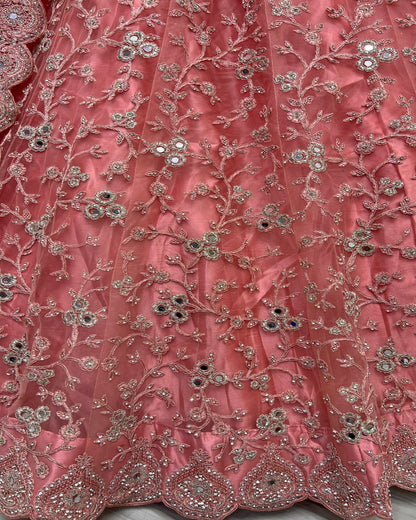 Crimson Pink Bridesmaid Lehengacholi with Blouse