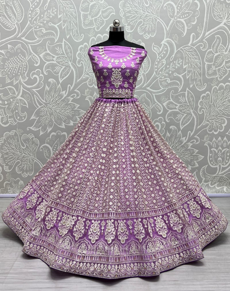 Lilac Designer Lehengacholi with Dupatta