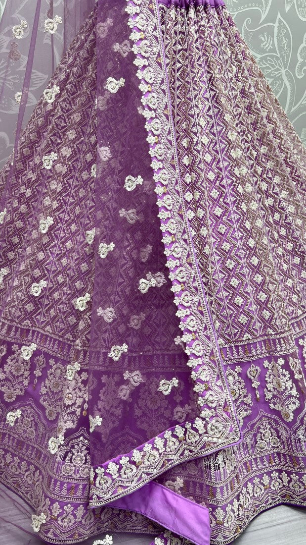 Lilac Designer Lehengacholi with Dupatta