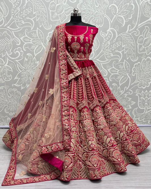 Golden Antique Embroidered Exclusive Lehengacholi