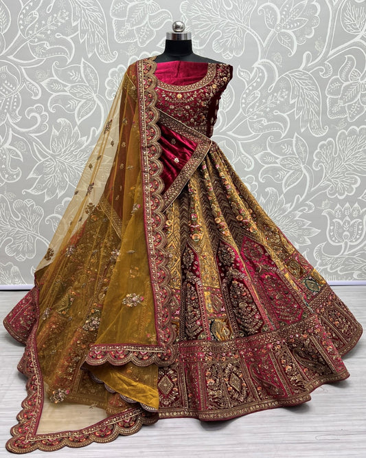 Heavy embroidery Patch work Lehenga choli