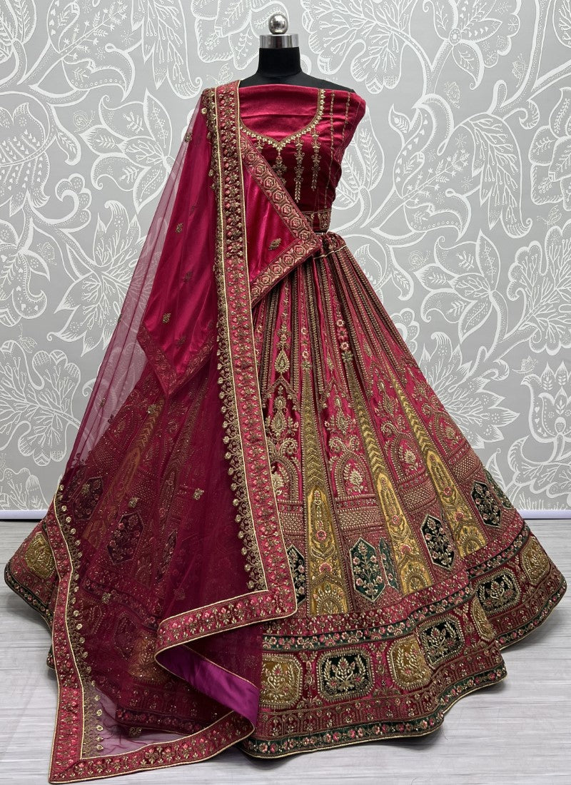 Fabulous contracts patch work designer wedding wear Lehengacholi For this wedding season Pink