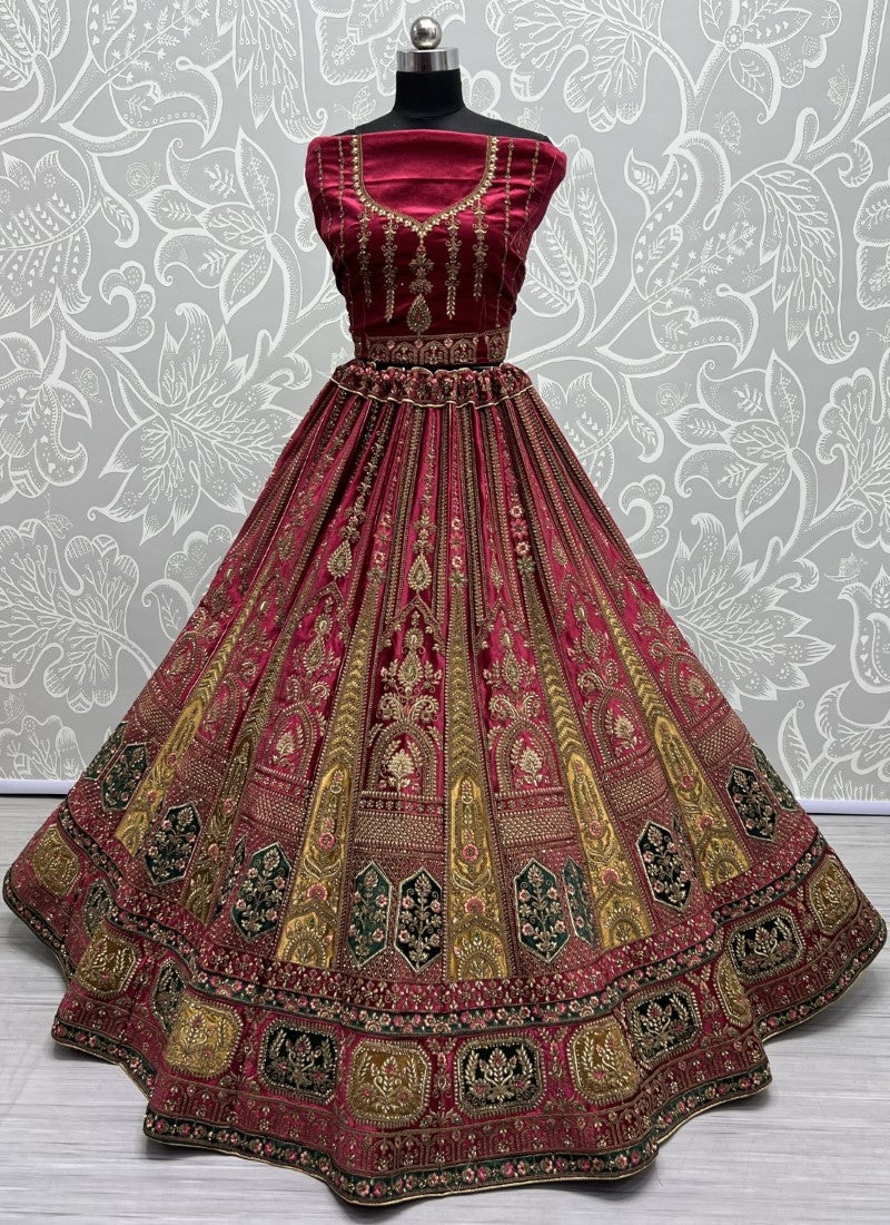 Fabulous contracts patch work designer wedding wear Lehengacholi For this wedding season Pink