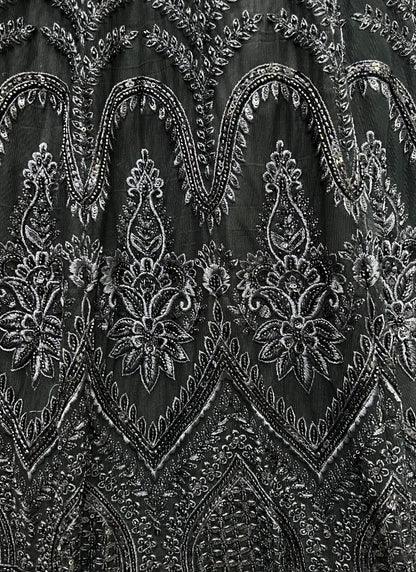 Perfect Partywear Full of Motif Handwork Designer Lehenga choli Black