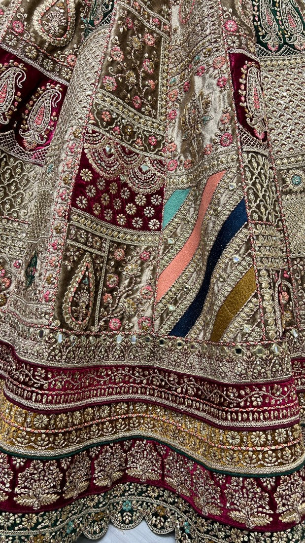 Exclusive Pattern of Bridal Lehengacholi in Beautiful color Range with heavy Dupatta