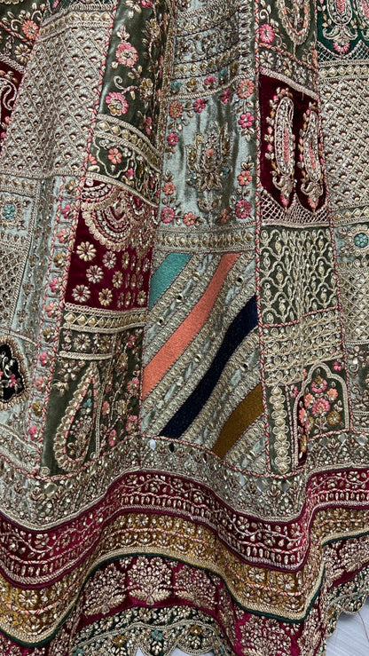 Exclusive Pattern of Bridal Lehengacholi in Beautiful color Range with heavy Dupatta