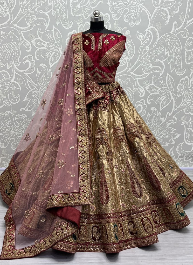 Exquisite Embroidery Velvet Patch work and sequence crafted 5 meter flair Lehengacholi Chicku