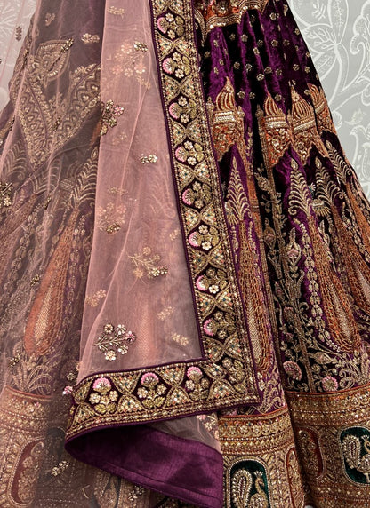 Captivating Designed of Thread and Dori work Crafted Lehenga choli Purple