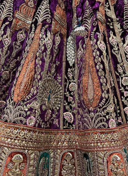 Captivating Designed of Thread and Dori work Crafted Lehenga choli Purple