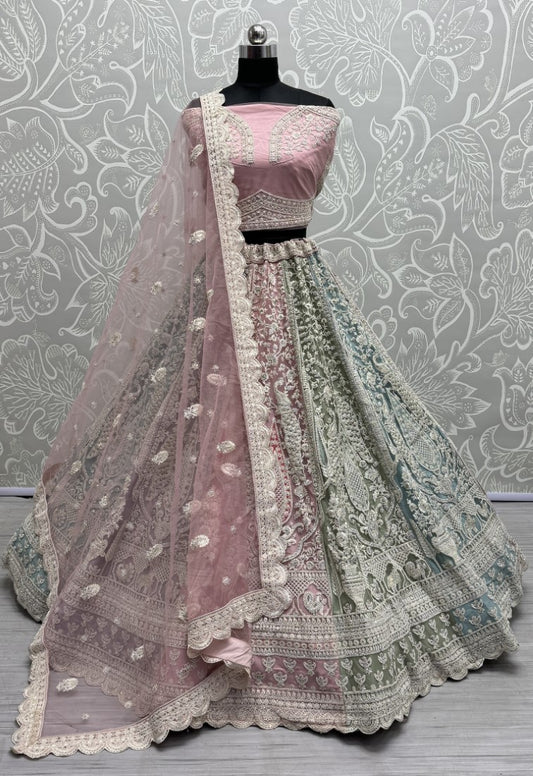 Multi color Kali sober embroidered  Lehengacholi