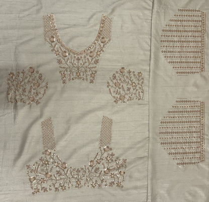 Ivory Silk Bridal Lehenga Choli with Peacock Handwork & Designer Net Dupatta