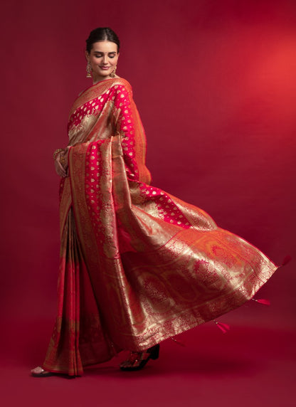 Silk Crafted with selected Zari and dhaga matching extra ordinary Silk Saree