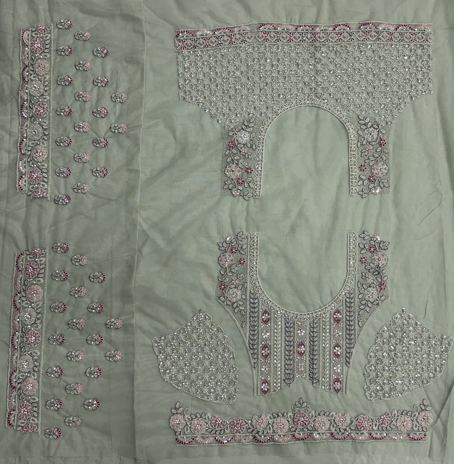 Sage Green Luxury Bridal Lehenga Choli with Heavy Embroidery & Designer Dupatta