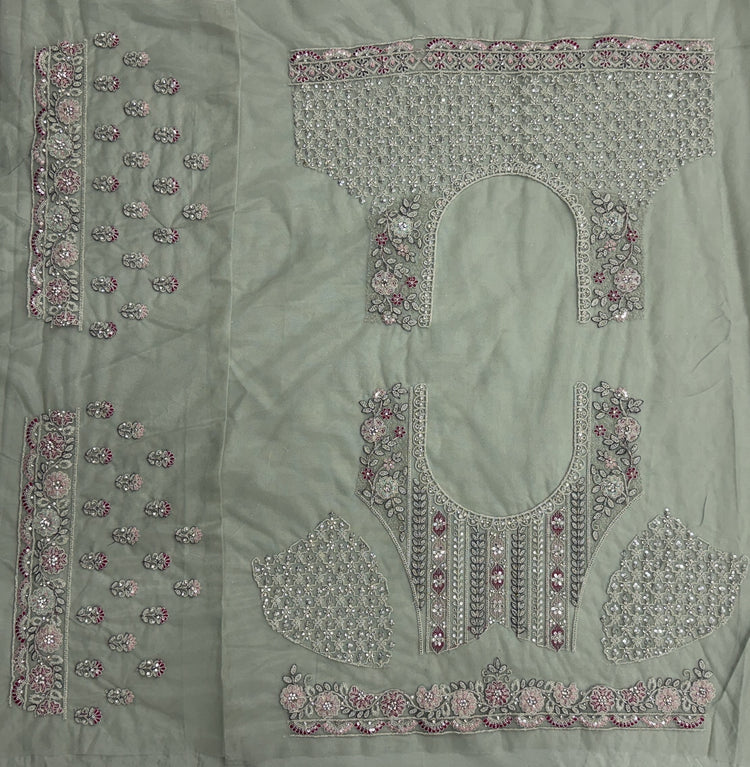 Sage Green Luxury Bridal Lehenga Choli with Heavy Embroidery & Designer Dupatta