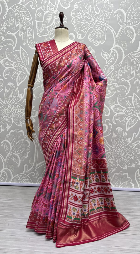 Utmost Elegance Designed Pure Patola Meena Silk Saree