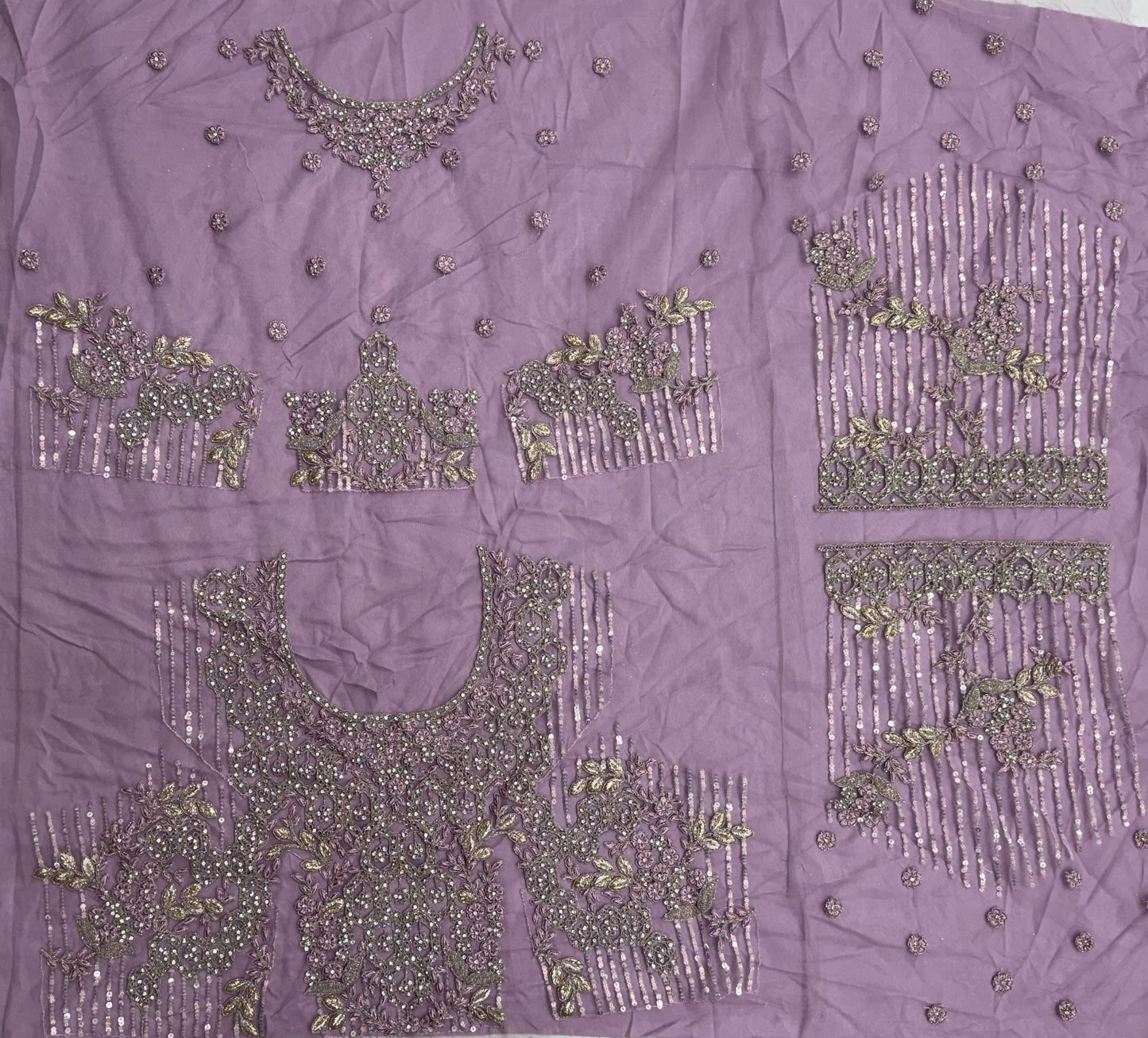 Lavender Dream Designer Bridal Lehenga Choli with Zircon Diamond Work & Embroidered Net Dupatta