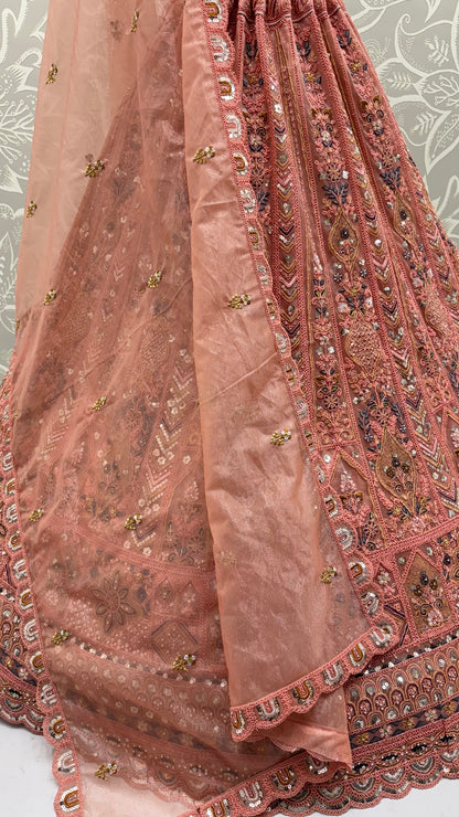 Elegant Blush Pink Bridal Lehenga Choli
