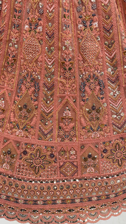 Elegant Blush Pink Bridal Lehenga Choli