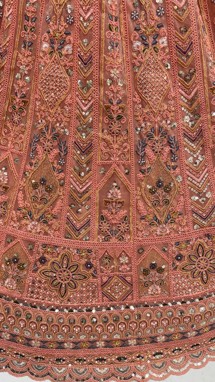 Elegant Blush Pink Bridal Lehenga Choli