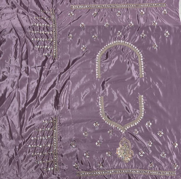 Lavender Cadbury Silk Scalloped Lehenga Choli with Sequins & Boota Work