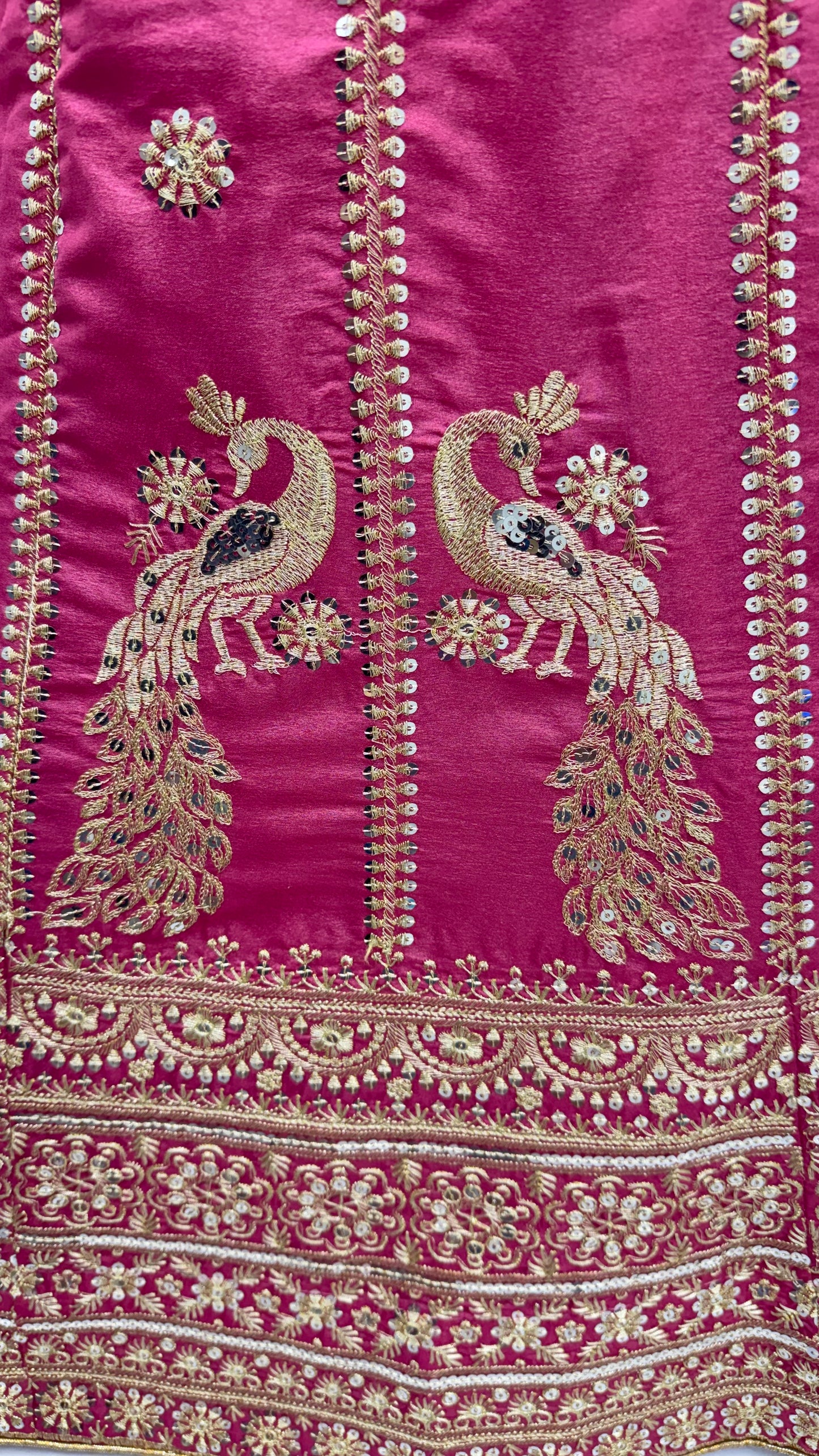 Royal Peacock Embroidered Wine Pink Silk Lehenga Choli with Dupatta | Bridal & Wedding Wear