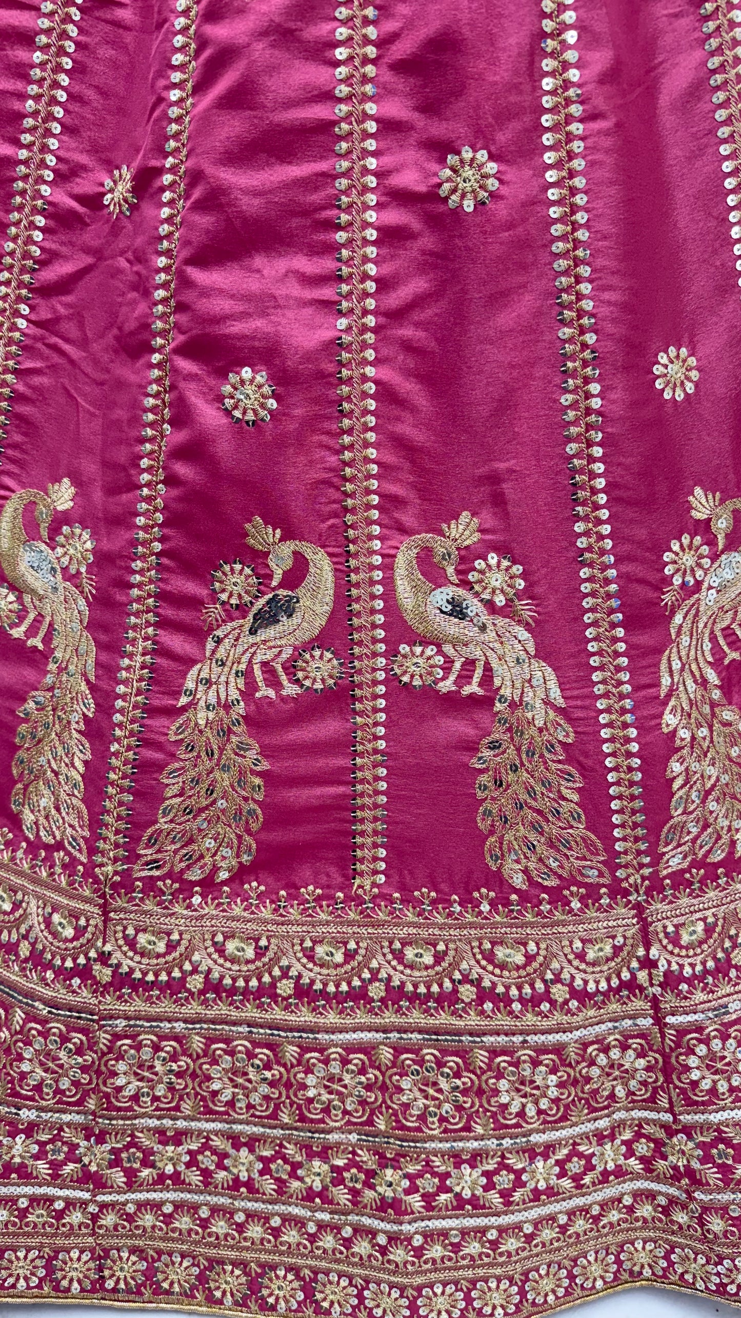 Royal Peacock Embroidered Wine Pink Silk Lehenga Choli with Dupatta | Bridal & Wedding Wear