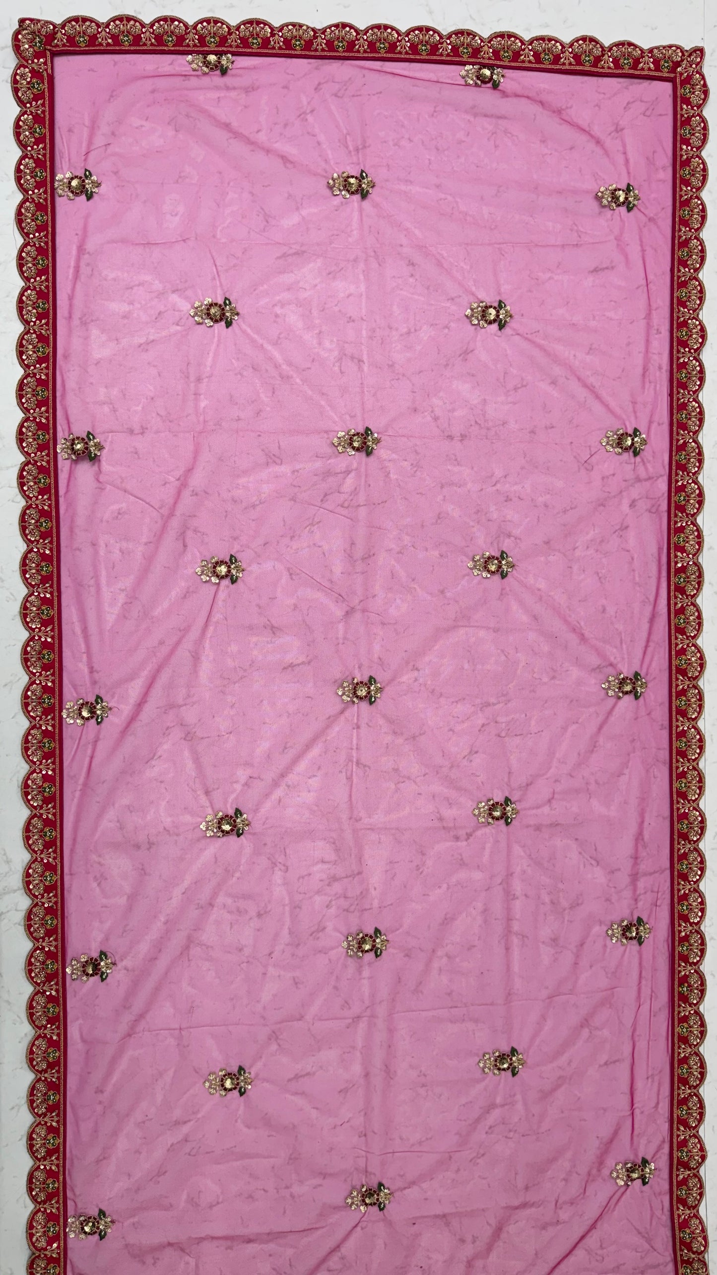 Rani Pink Gadhwal Silk Peacock Handwork Bridal Lehenga Choli with Dual Soft Net Dupatta