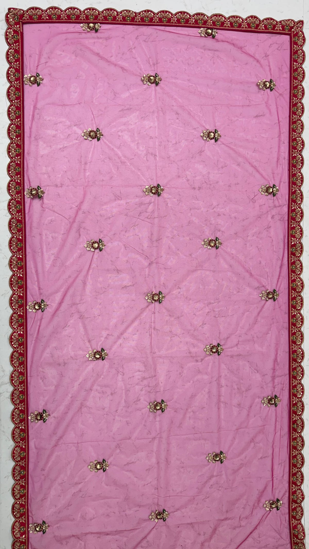 Rani Pink Gadhwal Silk Peacock Handwork Bridal Lehenga Choli with Dual Soft Net Dupatta
