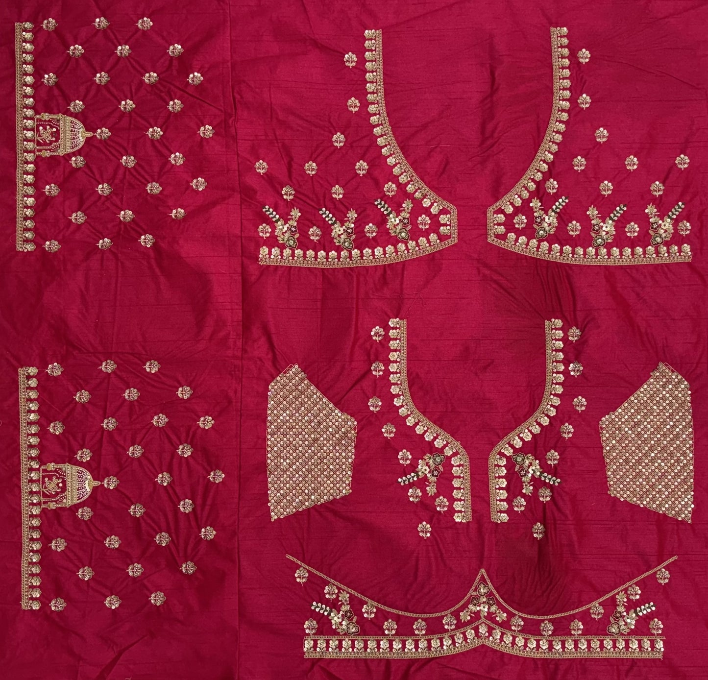 Rani Pink Gadhwal Silk Peacock Handwork Bridal Lehenga Choli with Dual Soft Net Dupatta