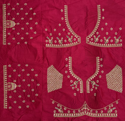 Rani Pink Gadhwal Silk Peacock Handwork Bridal Lehenga Choli with Dual Soft Net Dupatta