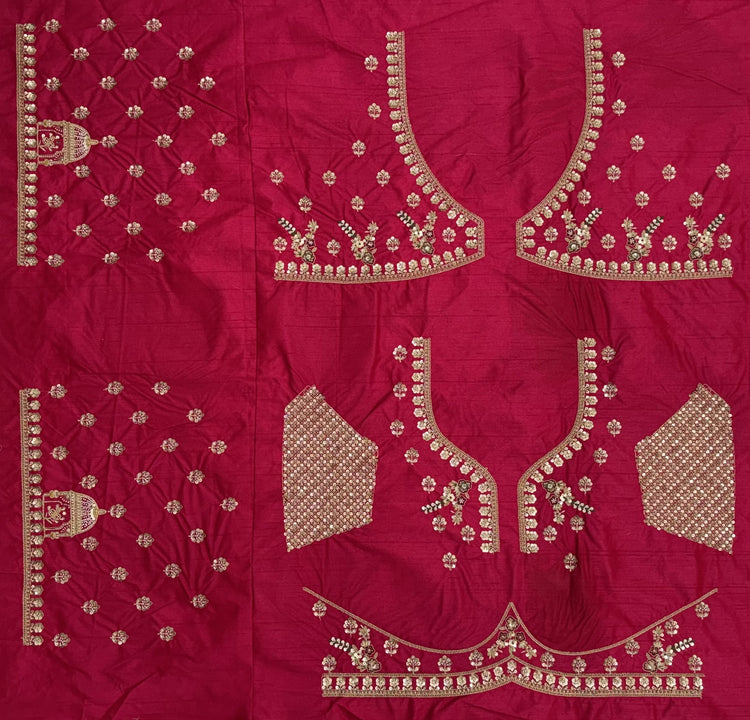 Rani Pink Gadhwal Silk Peacock Handwork Bridal Lehenga Choli with Dual Soft Net Dupatta
