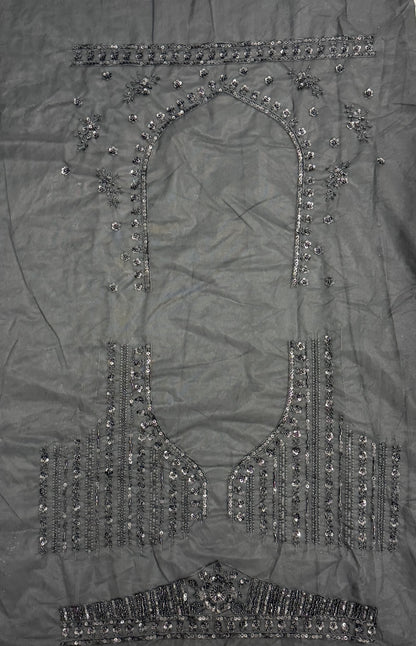 Midnight Noir Premium Net Monochrome Sequins Bridal Lehenga Choli with Zardosi Embroidery & Dupatta