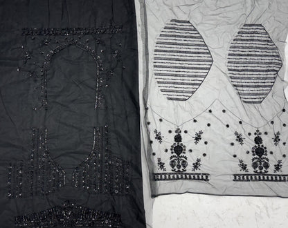 Midnight Noir Premium Net Monochrome Sequins Bridal Lehenga Choli with Zardosi Embroidery & Dupatta
