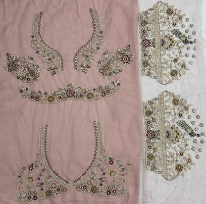 Mauve Mist Peacock Embroidered Bridal Lehenga Choli with Dori Work & Designer Dupatta