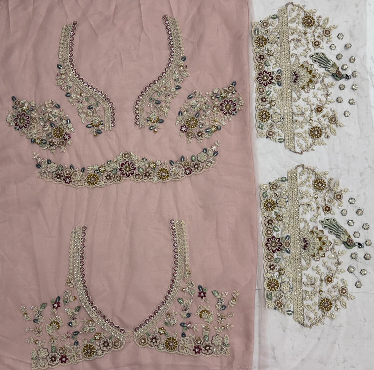 Mauve Mist Peacock Embroidered Bridal Lehenga Choli with Dori Work & Designer Dupatta
