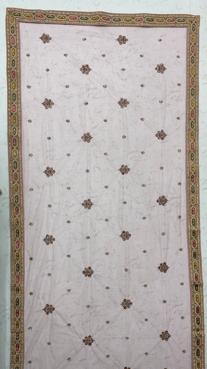 Pink Gotta Patti Embroidered Slub Silk Designer Party Wear Lehenga Choli with Soft Net Dupatta