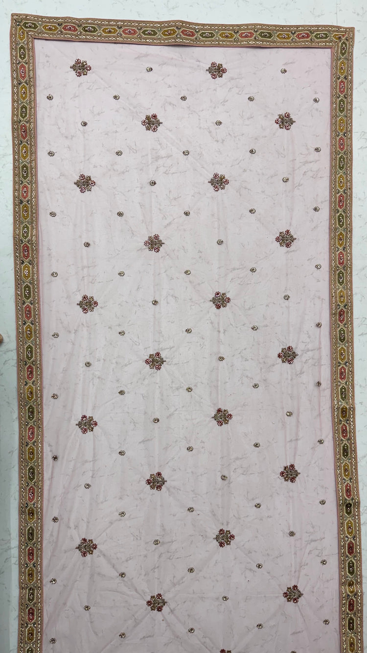 Pink Gotta Patti Embroidered Slub Silk Designer Party Wear Lehenga Choli with Soft Net Dupatta