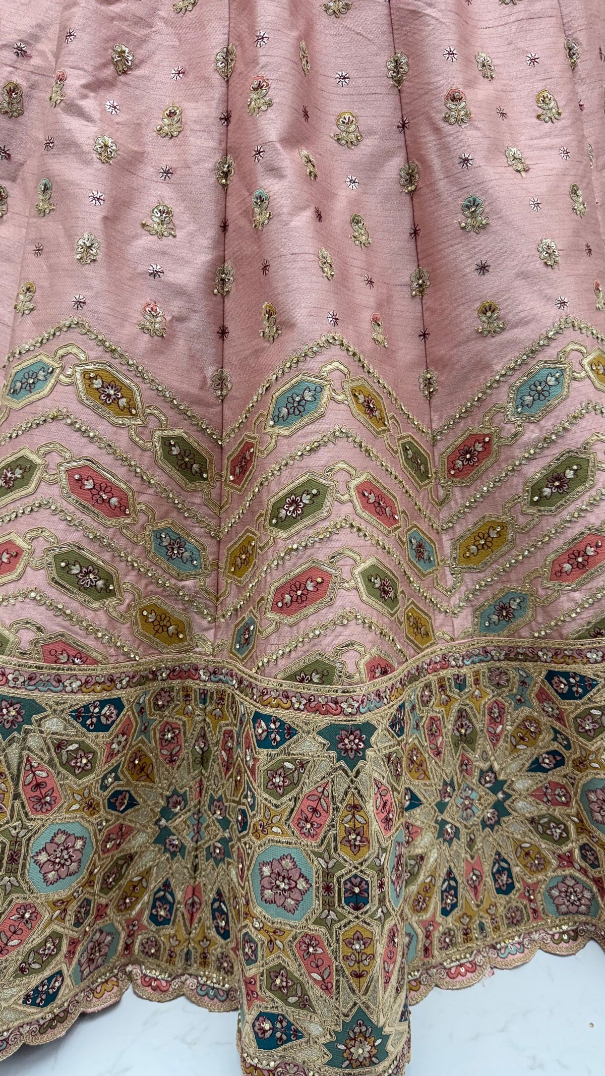 Pink Gotta Patti Embroidered Slub Silk Designer Party Wear Lehenga Choli with Soft Net Dupatta