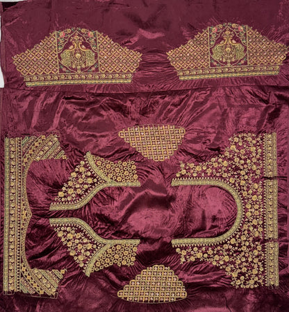 The Shahi Rajkumari Maroon Velvet Heavy Embroidered Designer Bridal Lehenga Choli