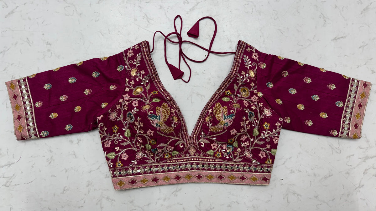 Designer Satin Silk Floral Patch Work Lehenga Choli with Hand Mirror Work & Soft Net Dupatta