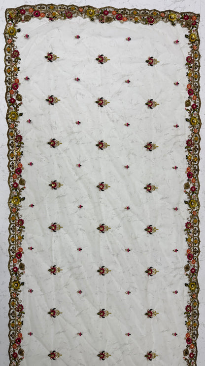 The Meadow's Royalty Ivory Multicolor Floral Handwork Lehenga Choli
