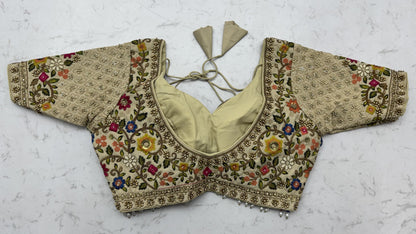 The Meadow's Royalty Ivory Multicolor Floral Handwork Lehenga Choli