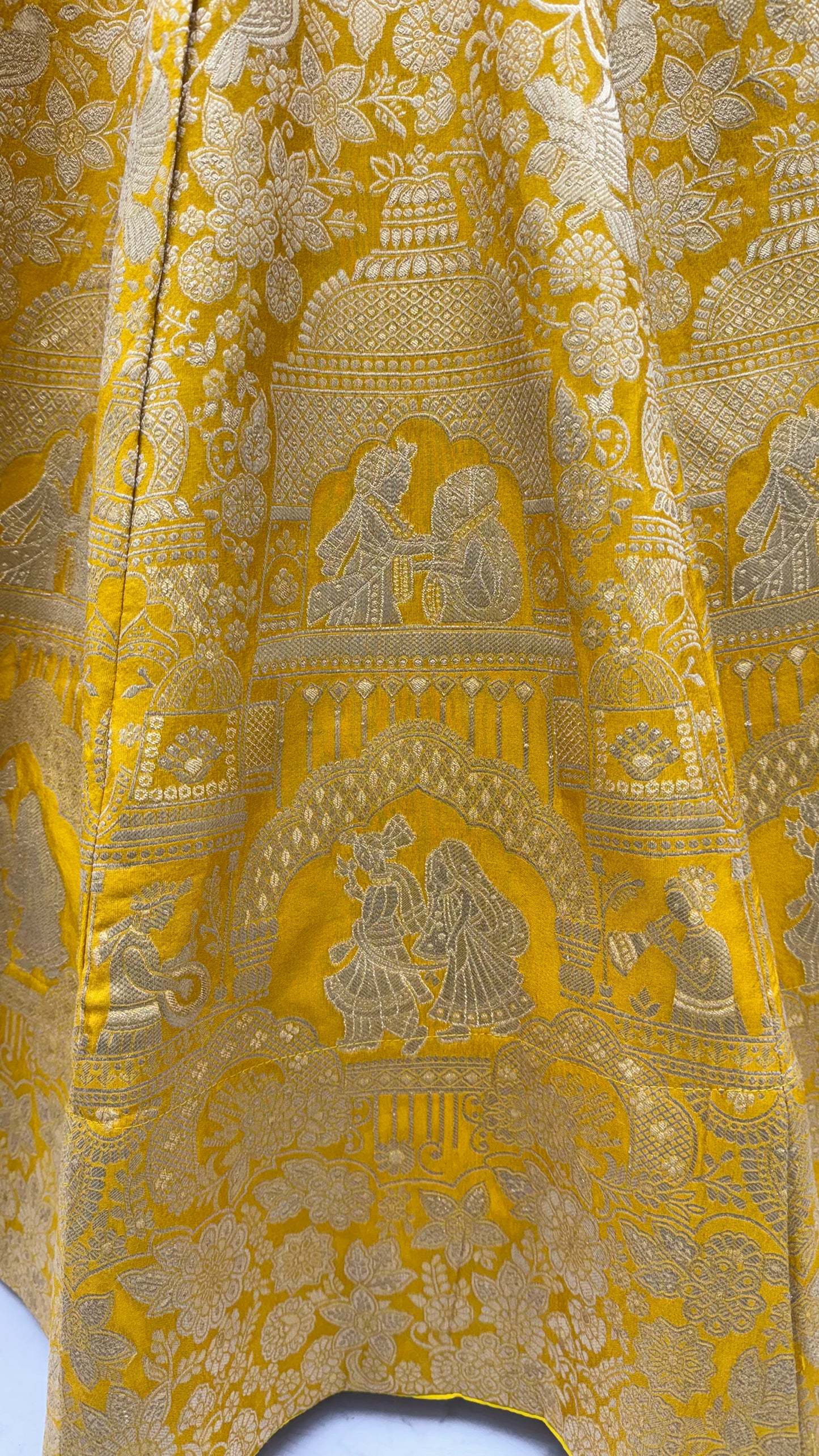 The Ananta Royal Mustard Banarasi Silk Zari Woven Designer Lehenga Choli