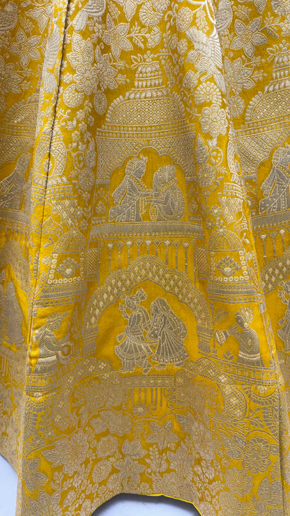 The Ananta Royal Mustard Banarasi Silk Zari Woven Designer Lehenga Choli