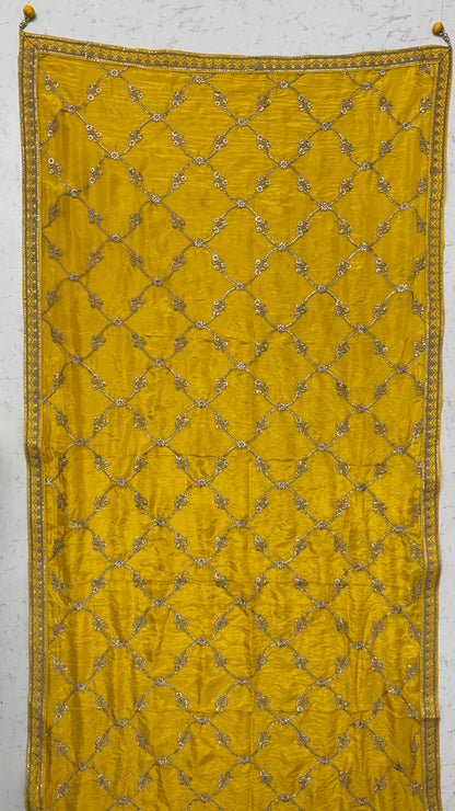 The Ananta Royal Mustard Banarasi Silk Zari Woven Designer Lehenga Choli