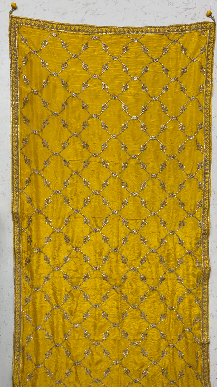 The Ananta Royal Mustard Banarasi Silk Zari Woven Designer Lehenga Choli
