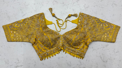 The Ananta Royal Mustard Banarasi Silk Zari Woven Designer Lehenga Choli