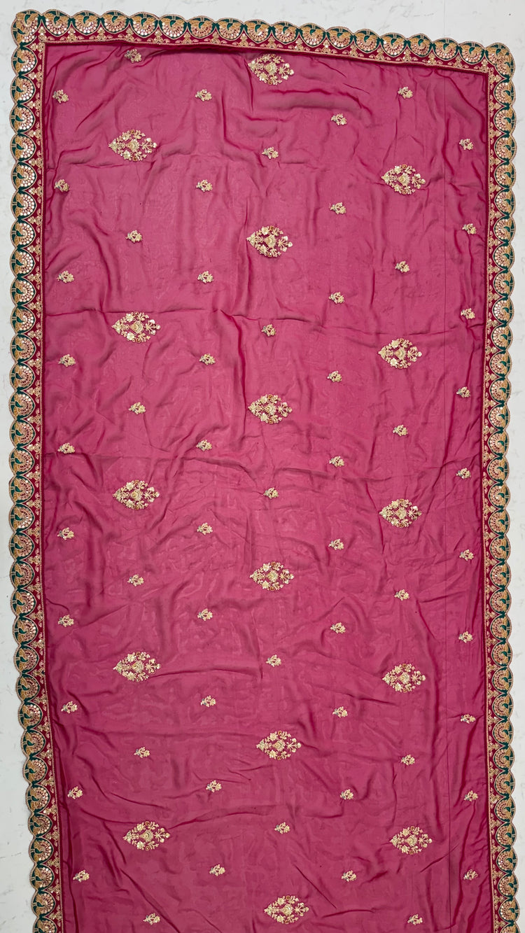 The Pichwai Rani Pink Royal Heritage Embroidered Bridal Lehenga Choli