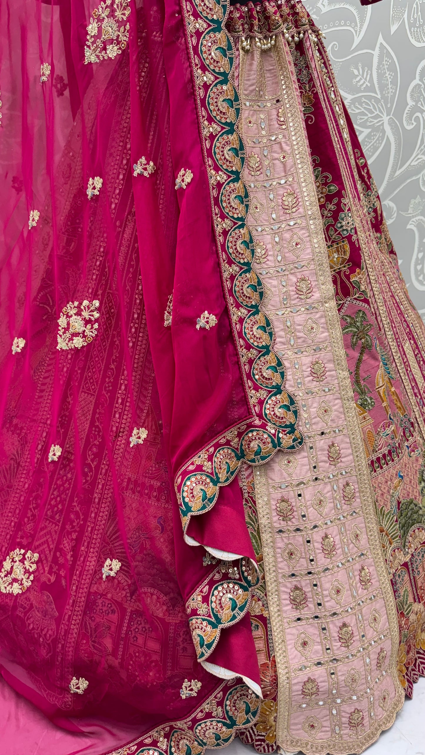The Pichwai Rani Pink Royal Heritage Embroidered Bridal Lehenga Choli