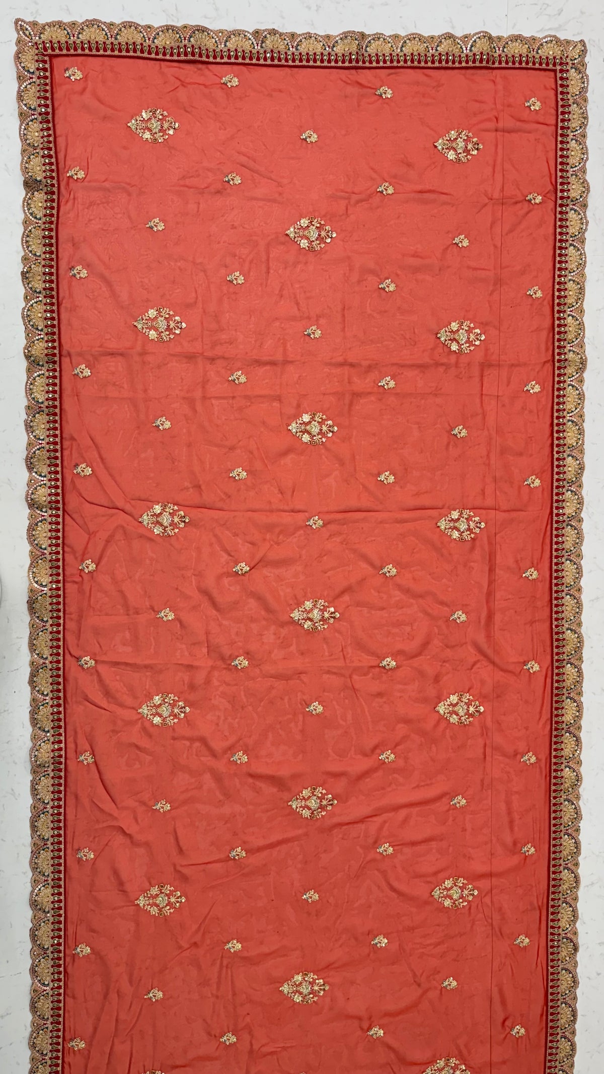 The Pichwai Red Royal Heritage Embroidered Bridal Lehenga Choli